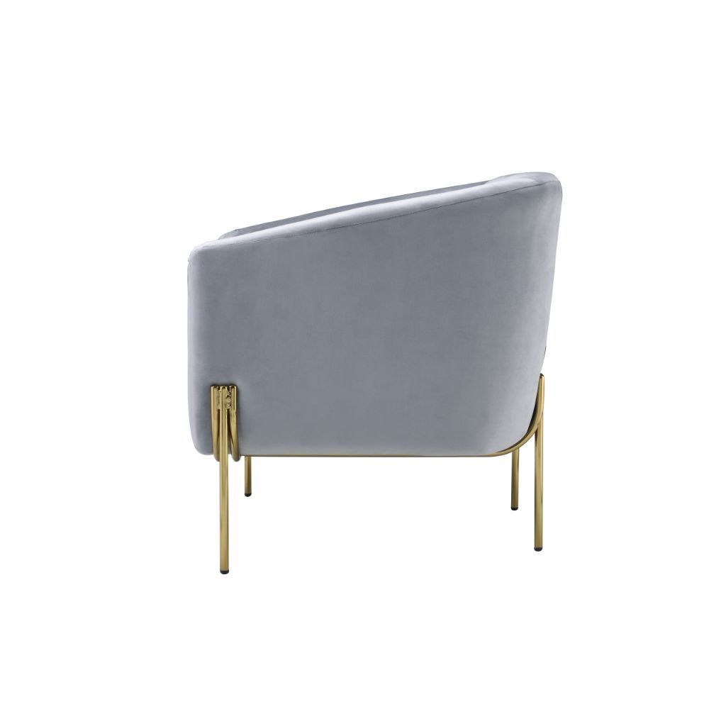 Carlson - Accent Chair, alternate view 3 with velvet upholstery