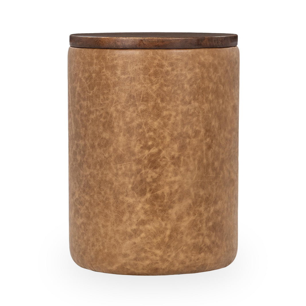 Andra - Accent Table, alternate view 2 with top-grain leather
