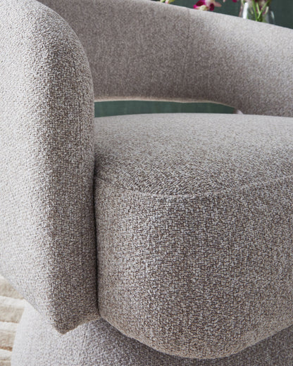 Nashkins - Swivel Accent Chair - Pebble, alternate view 3 with polyester fabric