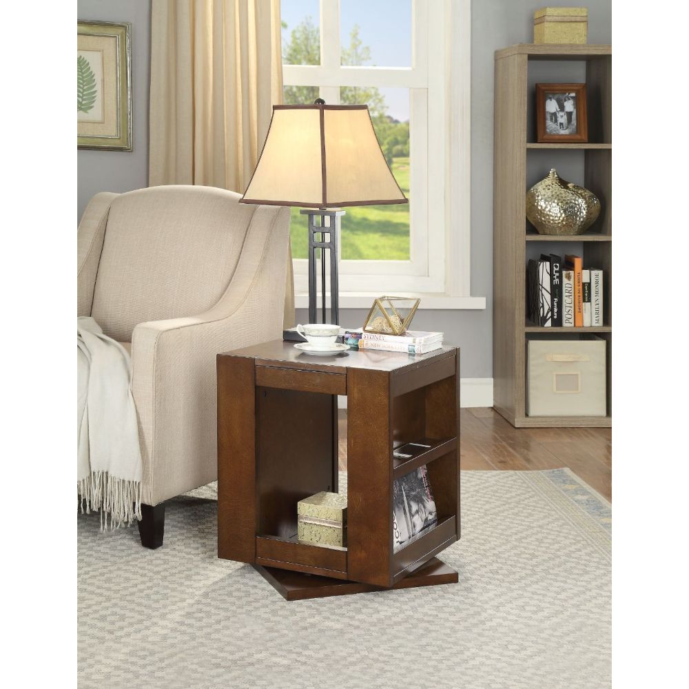 Pisanio - 22" End Table - Espresso, alternate view 2 with wood construction
