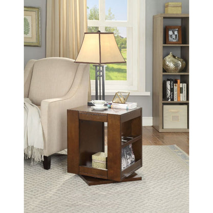 Pisanio - 22" End Table - Espresso, alternate view 2 with wood construction