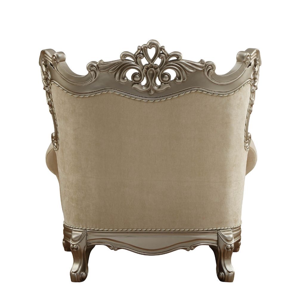 Ranita - Chair With 2 Pillows - Fabric & Champagne, alternate view 2 with wood construction