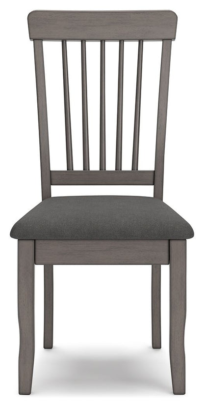 Shullden - Dining Room Side Chair (Set of 2) - Gray, alternate view 2 with polyester fabric