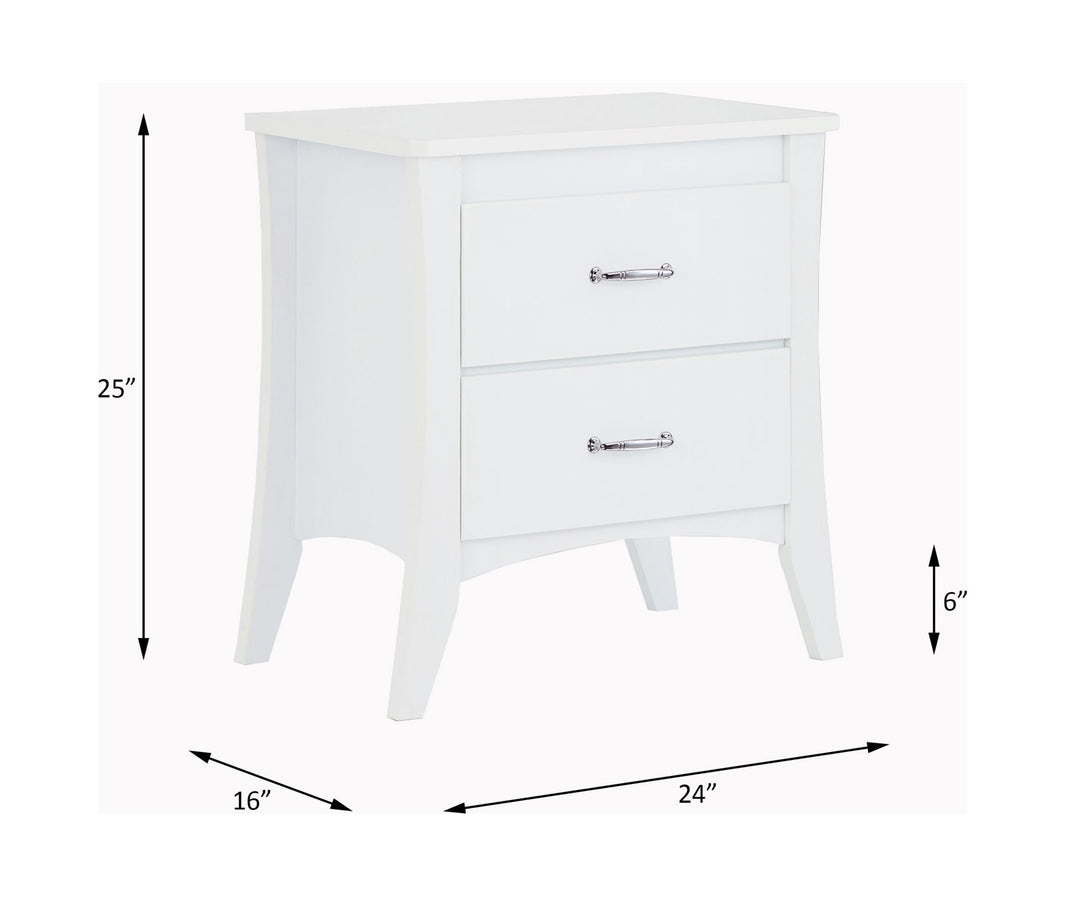 Babb - Accent Table - White, alternate view 2 with wood construction