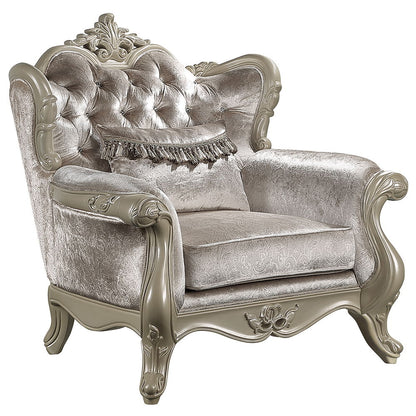 Libertee - Chair With Pillow - Beige Fabric & Champagne