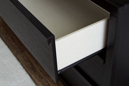 Danziar - Dresser And Mirror - Black, alternate view 2 with linen fabric