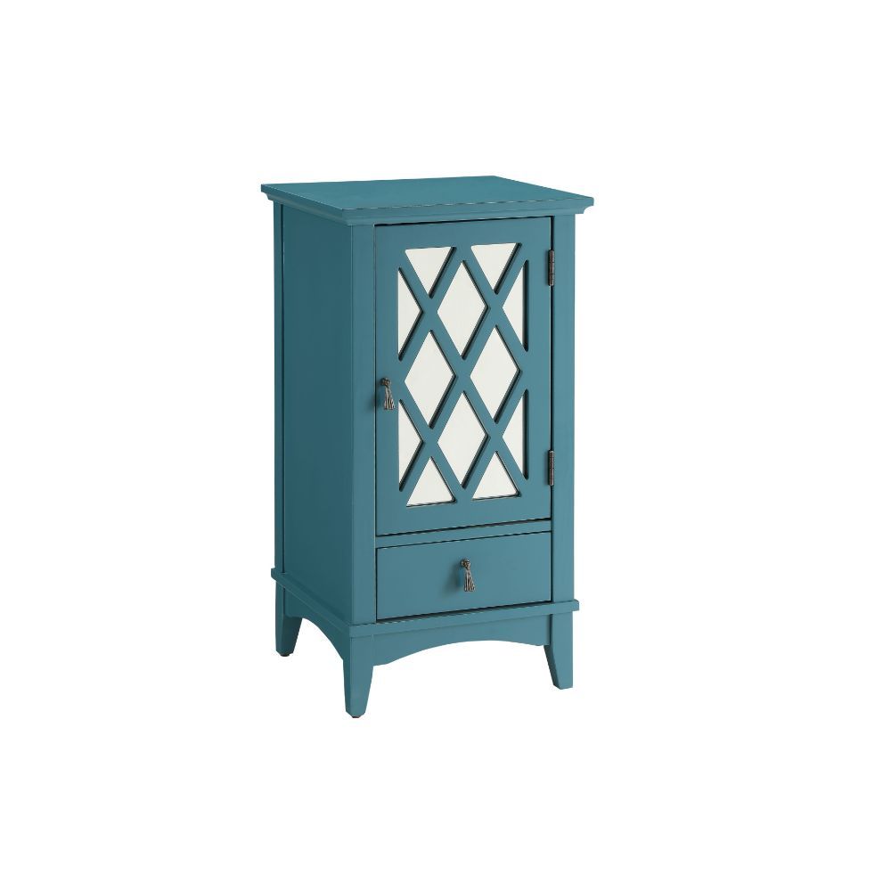 Ceara - Accent Table - Teal, product view with wood construction