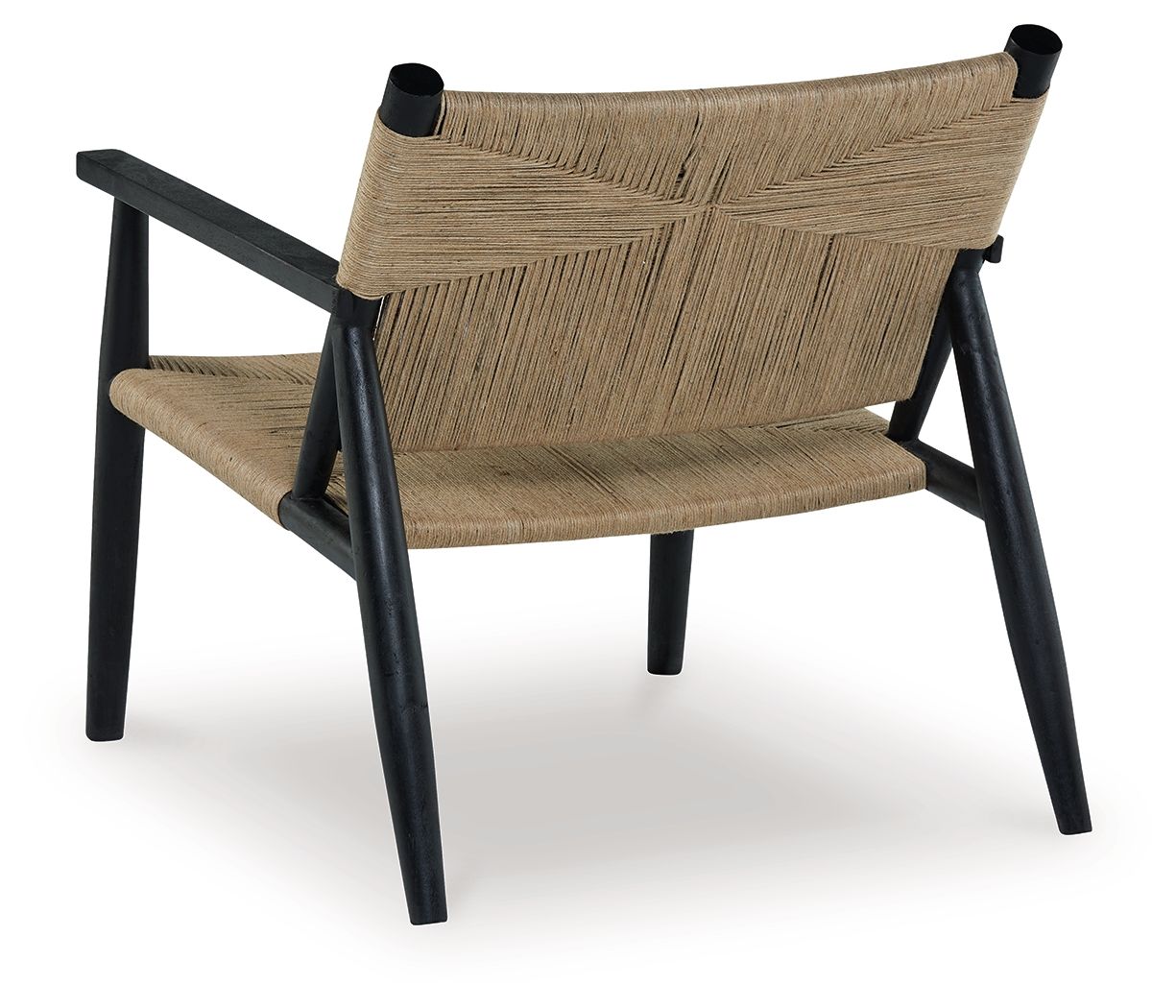 Halfmore - Accent Chair - Black / Natural, alternate view 3 with jute