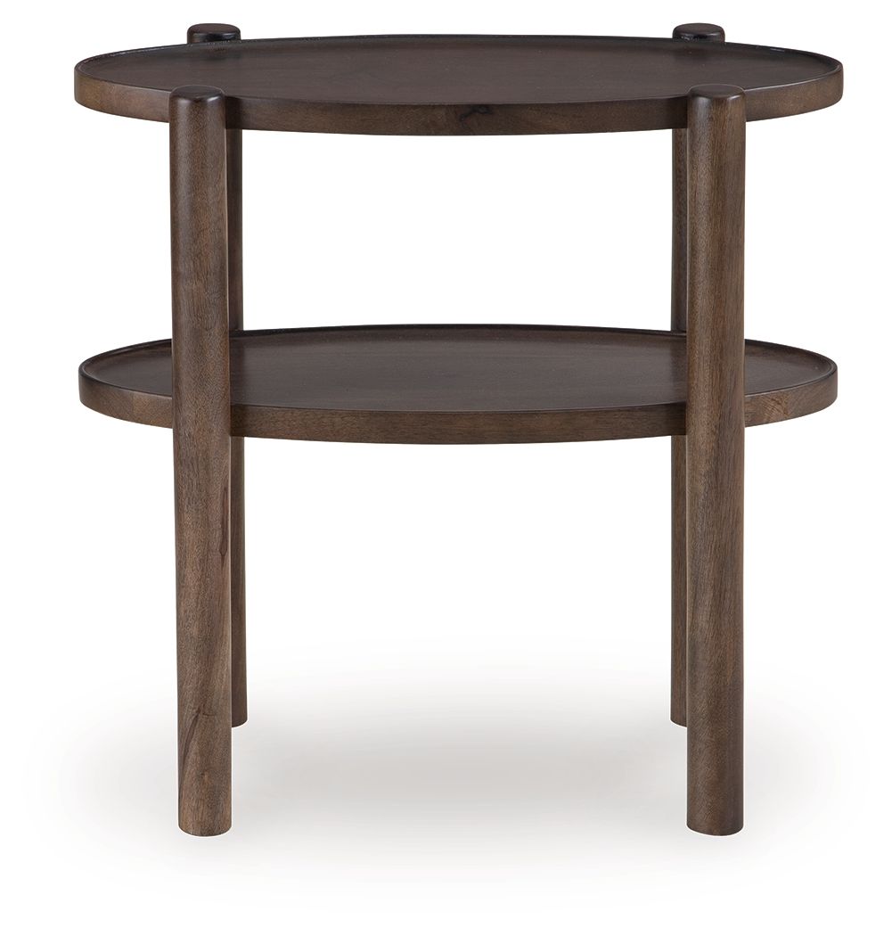 Wiattbury - Accent Table - Gray Brown, alternate view 2 with wood construction