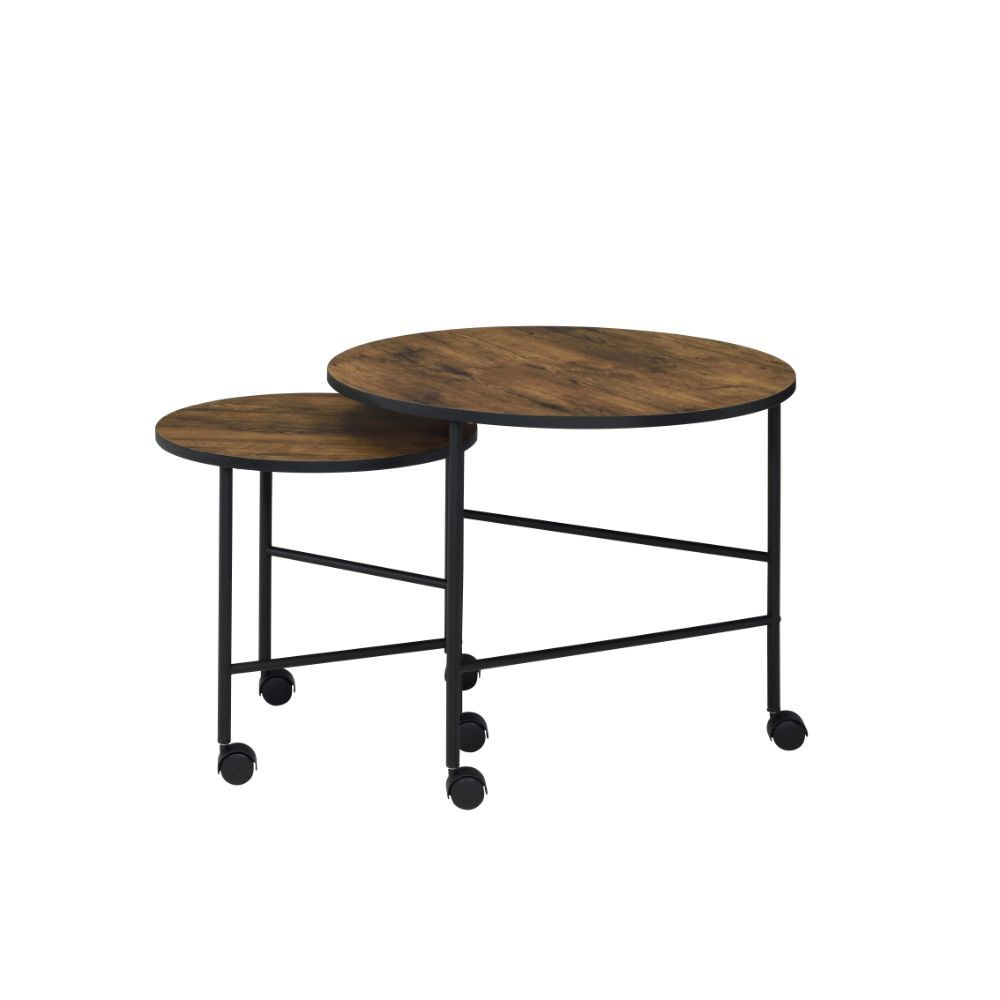 Oblis - Nesting Table Set - Vintage Oak, alternate view 2 with wood construction