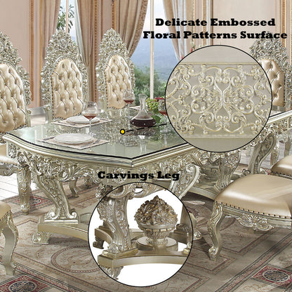 Sorina - Dining Table - Antique Gold, alternate view 3 with glass