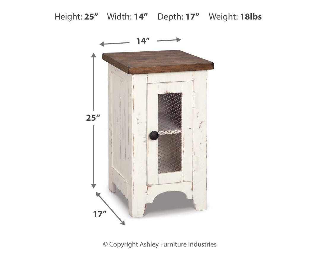 Wystfield - Chair Side End Table - White / Brown, alternate view 2 with engineered wood
