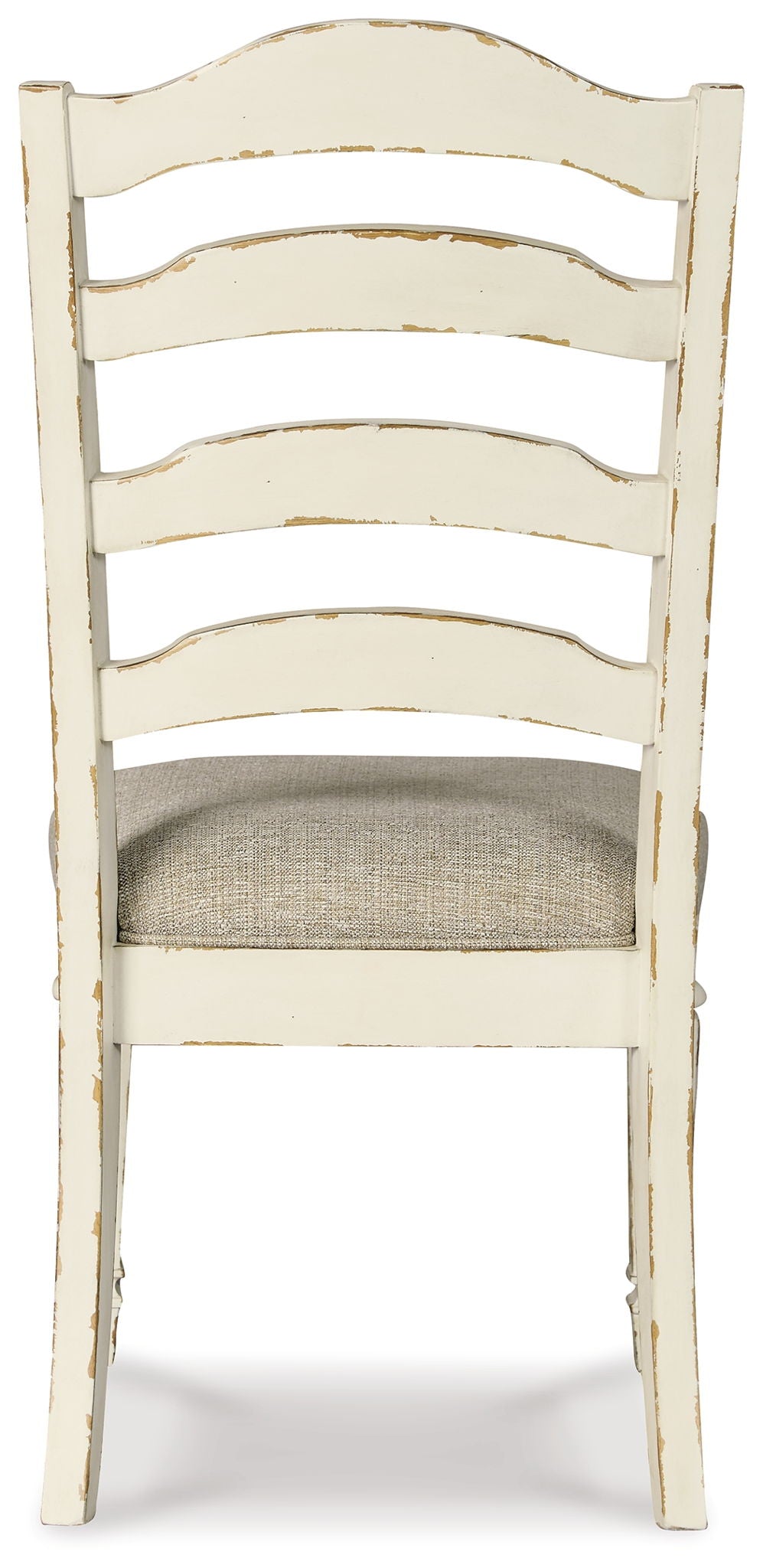 Realyn - Dining UPH Side Chair (Set of 2) - Ladderback - Chipped White, alternate view 2 with polyester fabric