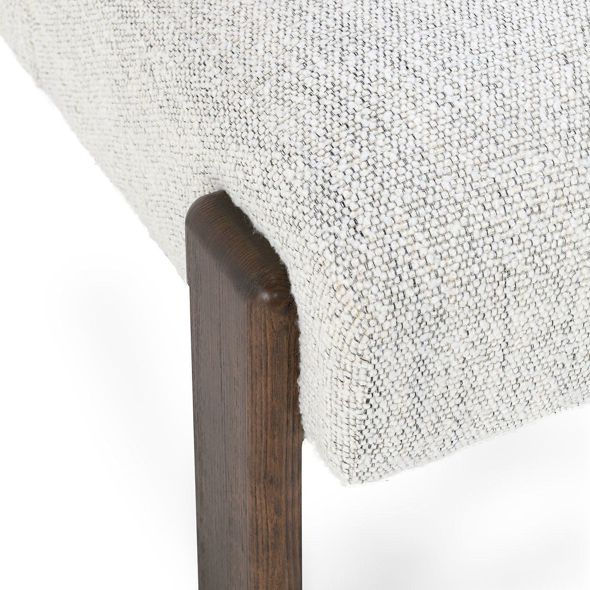 Chelsea - Upholstered Dining Chair - Pixel Ivory, alternate view 3 with wood construction
