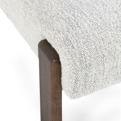 Chelsea - Upholstered Dining Chair - Pixel Ivory, alternate view 3 with wood construction