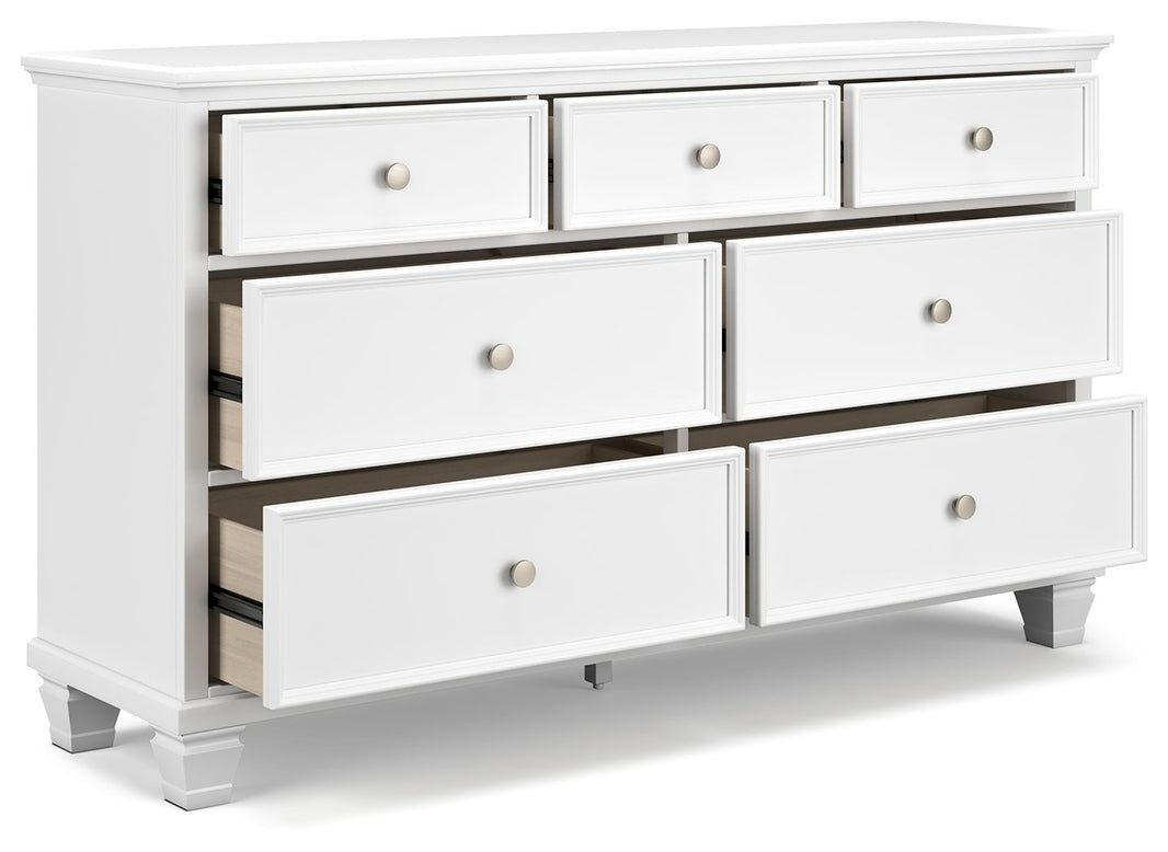 Fortman - Dresser - White, alternate view 2 with wood construction