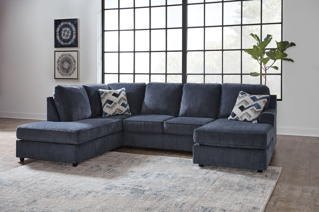 Albar Place 3 Pc. 2-Piece Sectional With Raf Sofa Chaise, Ottoman Cobalt, gallery image 2