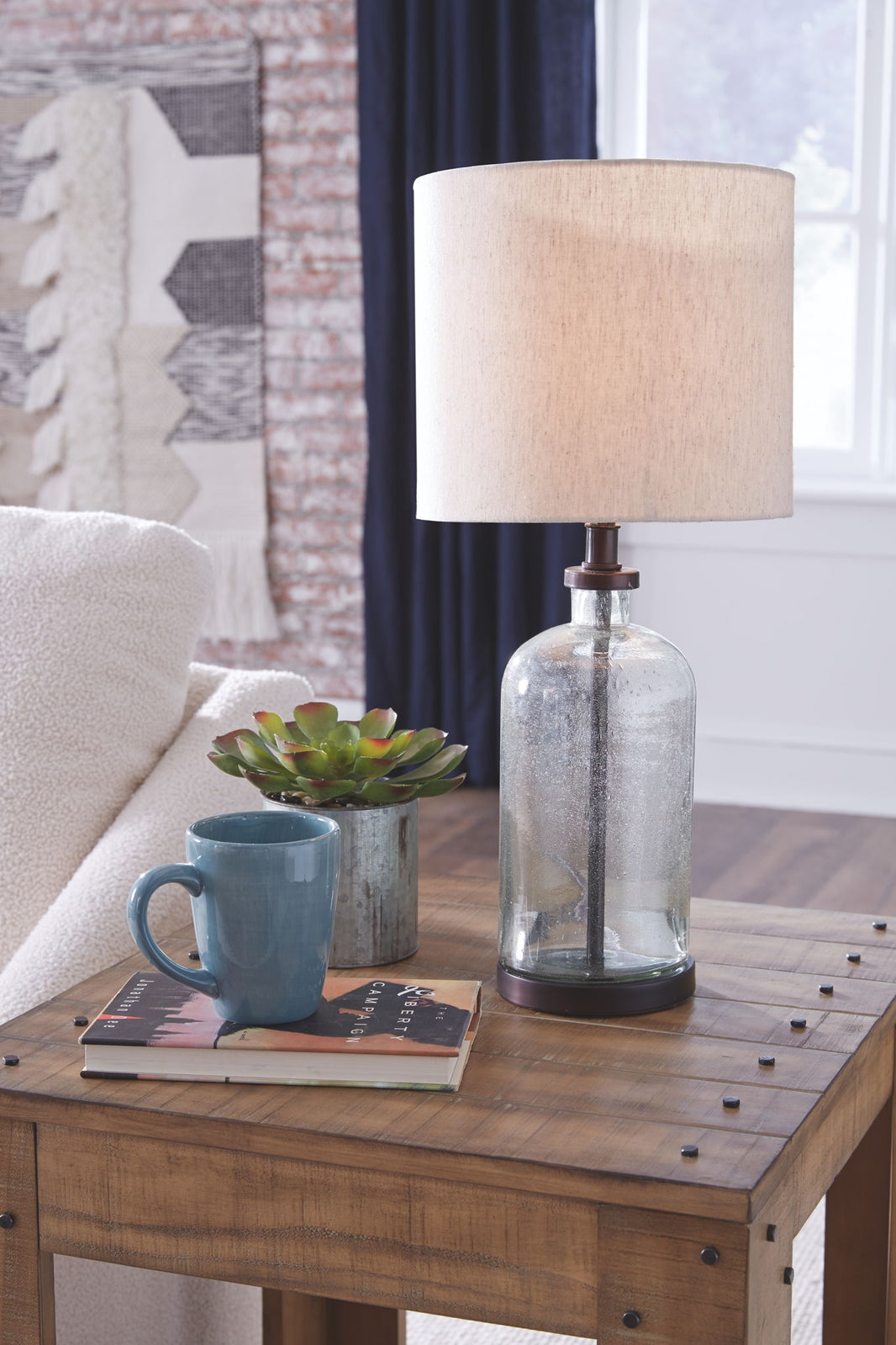 Bandile - Glass Table Lamp  - Clear / Bronze Finish