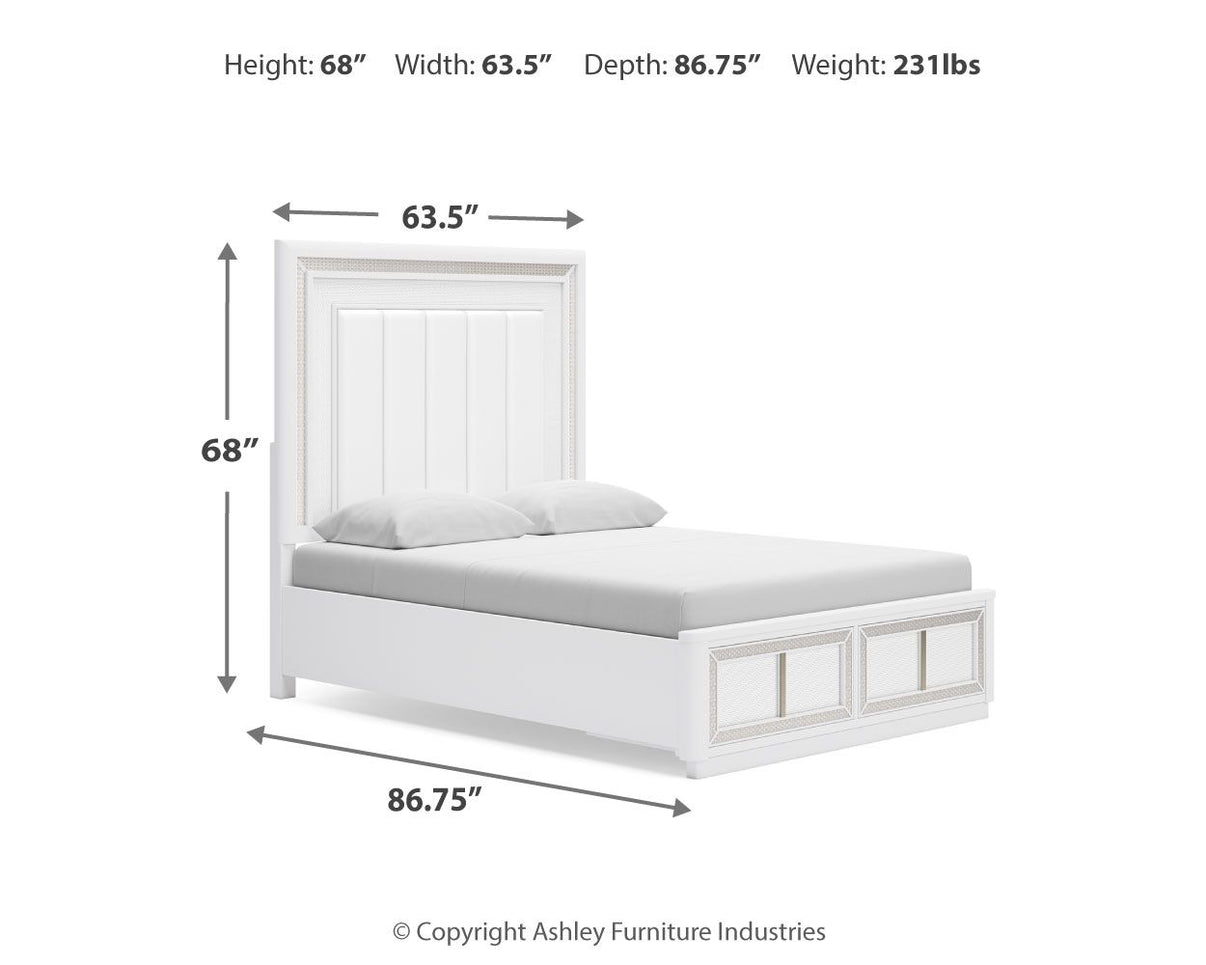 Chalanna - Upholstered Storage Bed, alternate view 2 with faux leather