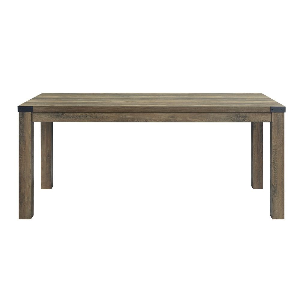 Abiram - Dining Table - Rustic Oak, alternate view 2 with wood construction