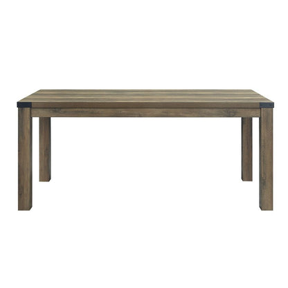 Abiram - Dining Table - Rustic Oak, alternate view 2 with wood construction