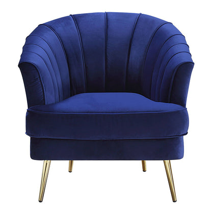 Eivor - Chair - Blue Velvet, alternate view 2 with wood construction