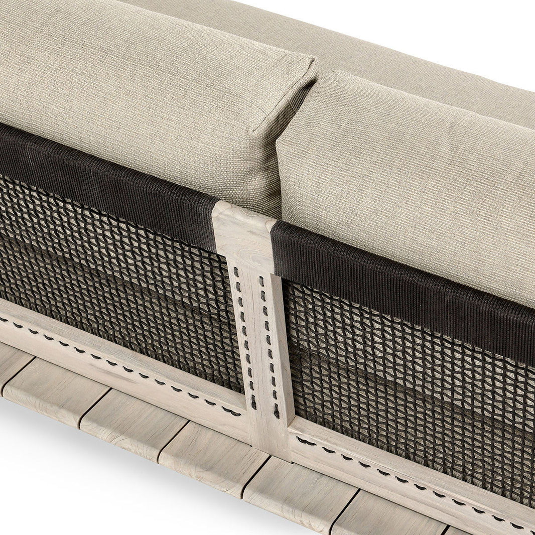 Livia - Teak Outdoor Sofa - Taupe