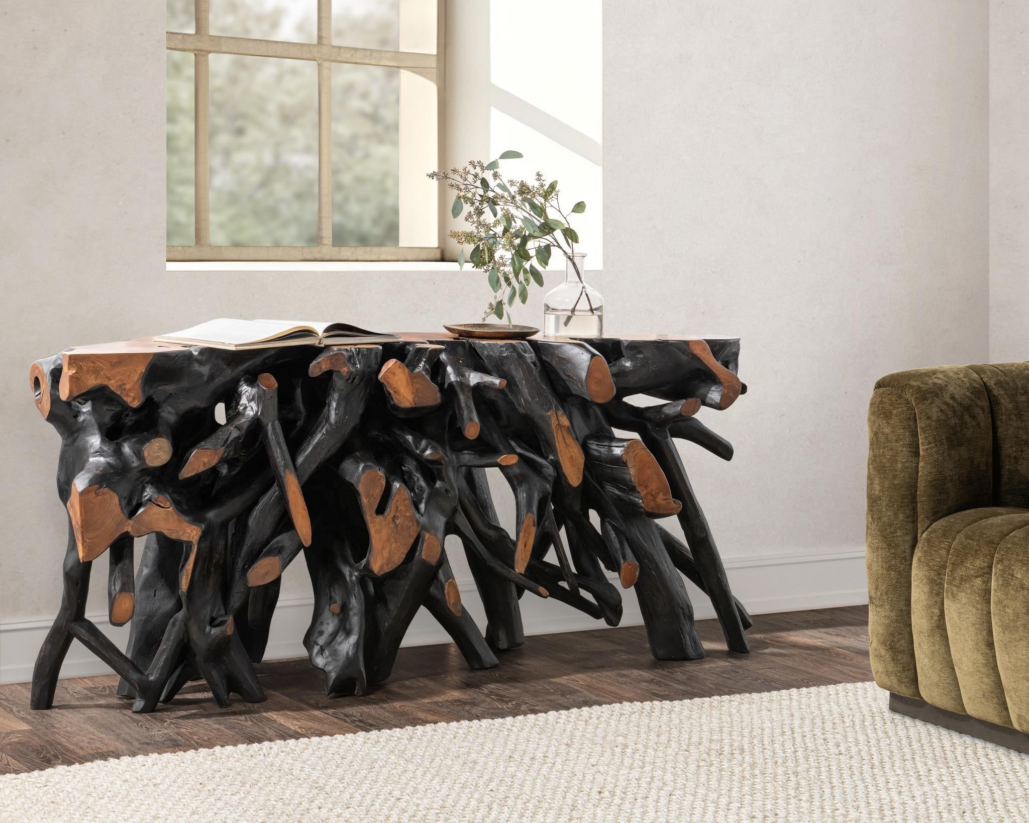 Cypress - Root Console Table, alternate view 7 with wood construction