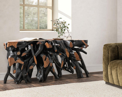 Cypress - Root Console Table, alternate view 7 with wood construction