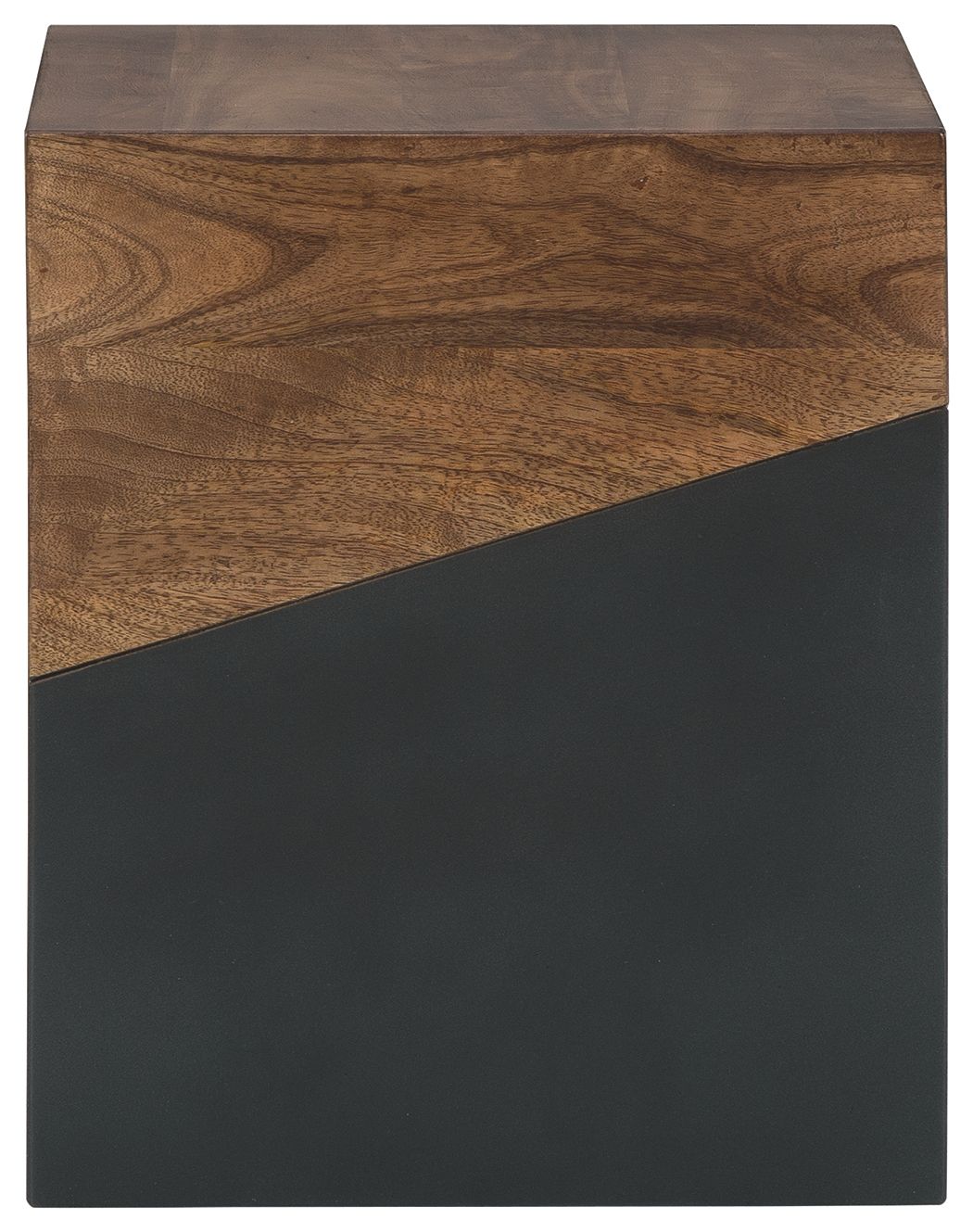 Trailbend - Accent Table - Brown / Gunmetal, alternate view 2 with solid wood