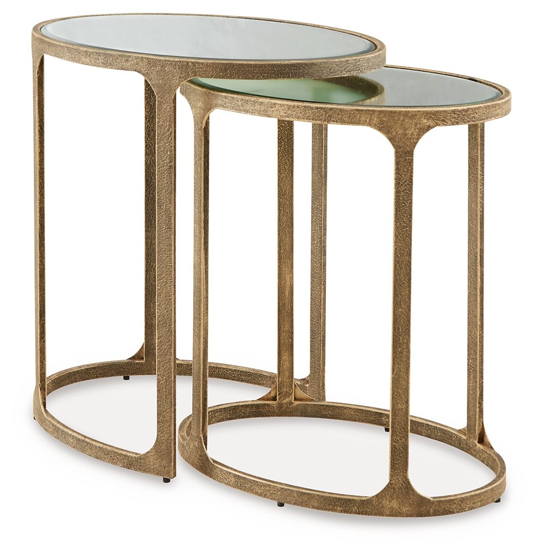 Irmaleigh - Accent Table Set (Set of 2) - Antique Black, alternate view 2 with metal