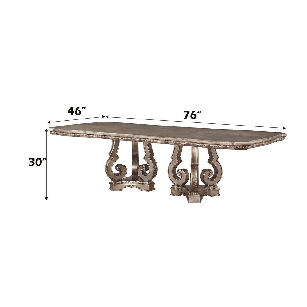 Northville - 30" Dining Table - Antique Silver, alternate view 2 with wood construction