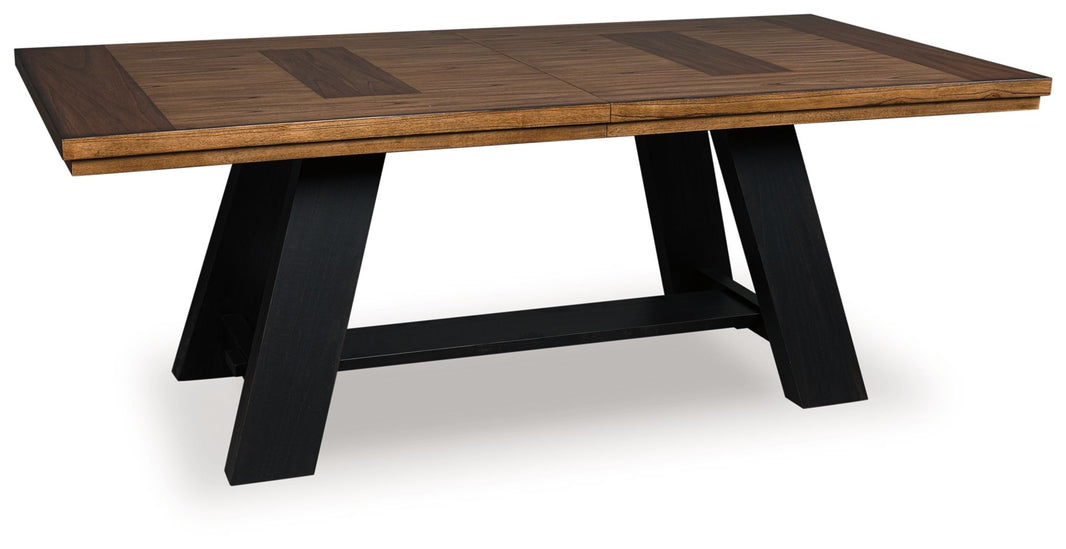 Greddinton - Dining Extension Table - Brown / Black, alternate view 2 with wood construction