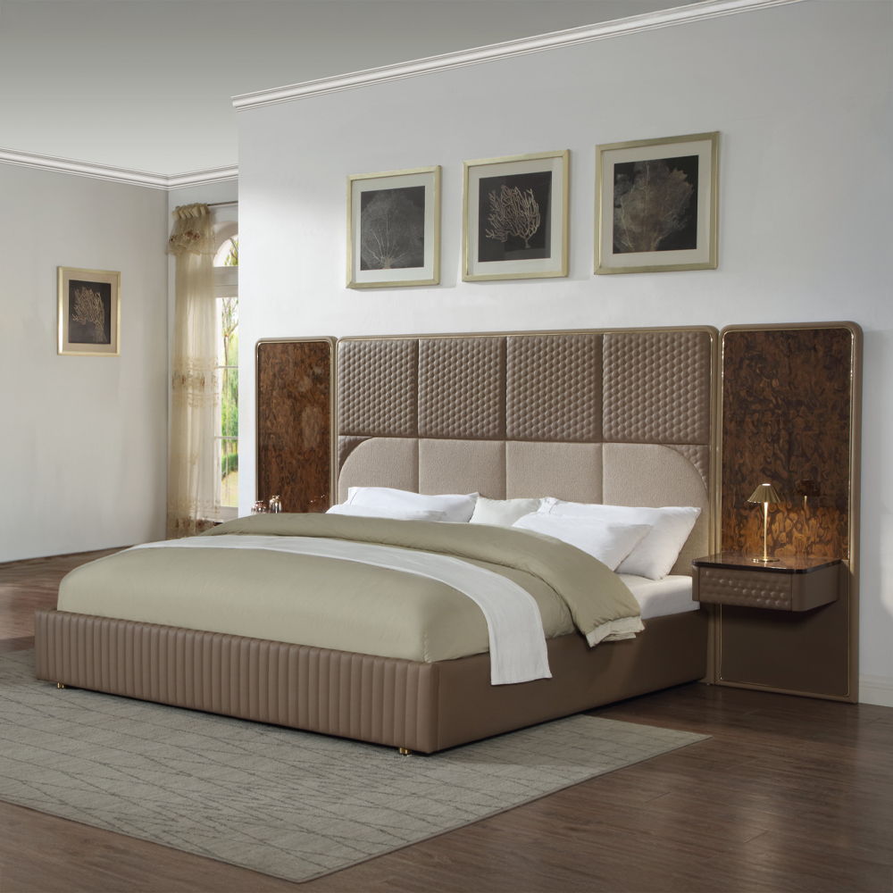 Marcelino - Nightstand With Wall Pier (EK) - Cherry Oak