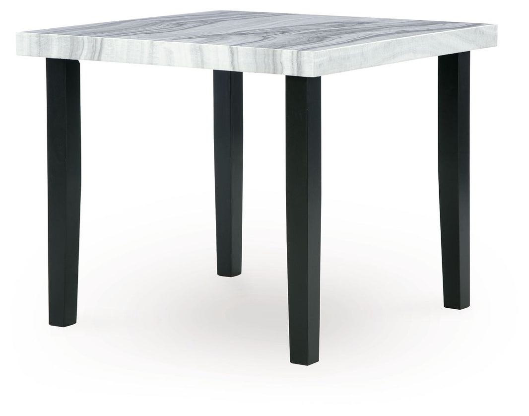 Mervannie - Square Dining Room Counter Table - Gray / Black, product view with solid wood