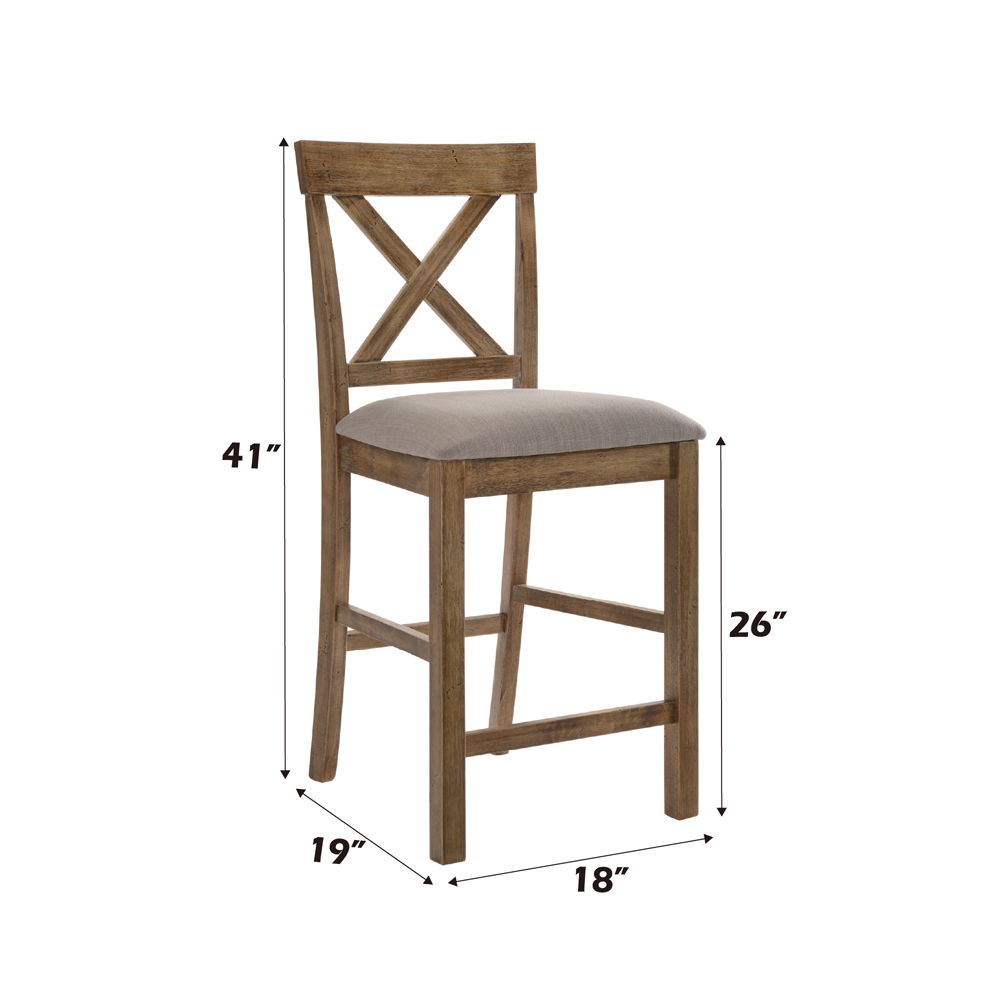 Martha II - Counter Height Chair, alternate view 4 with linen fabric