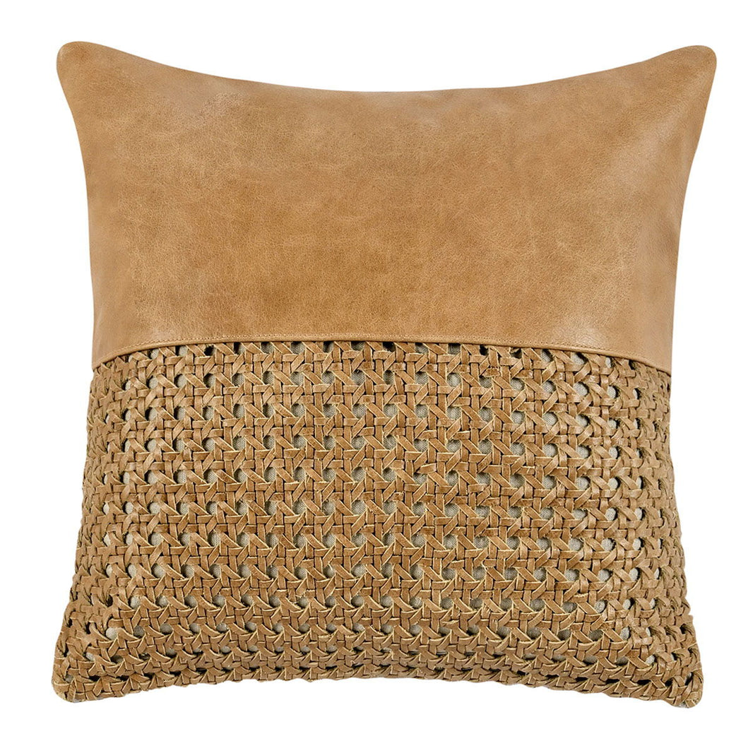 Toscano - Leather Pillow, product view with genuine leather