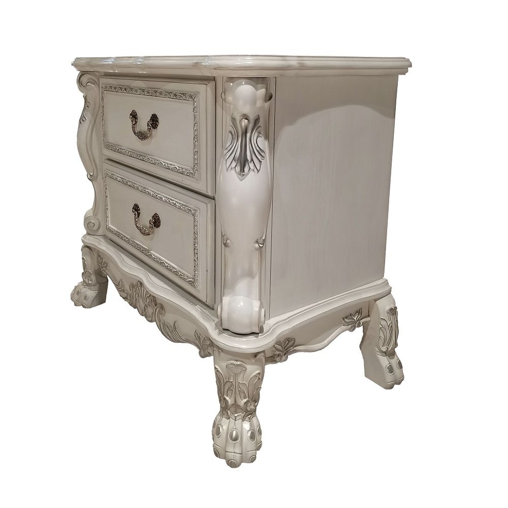 Dresden II - Nightstand - Bone White, alternate view 2 with metal