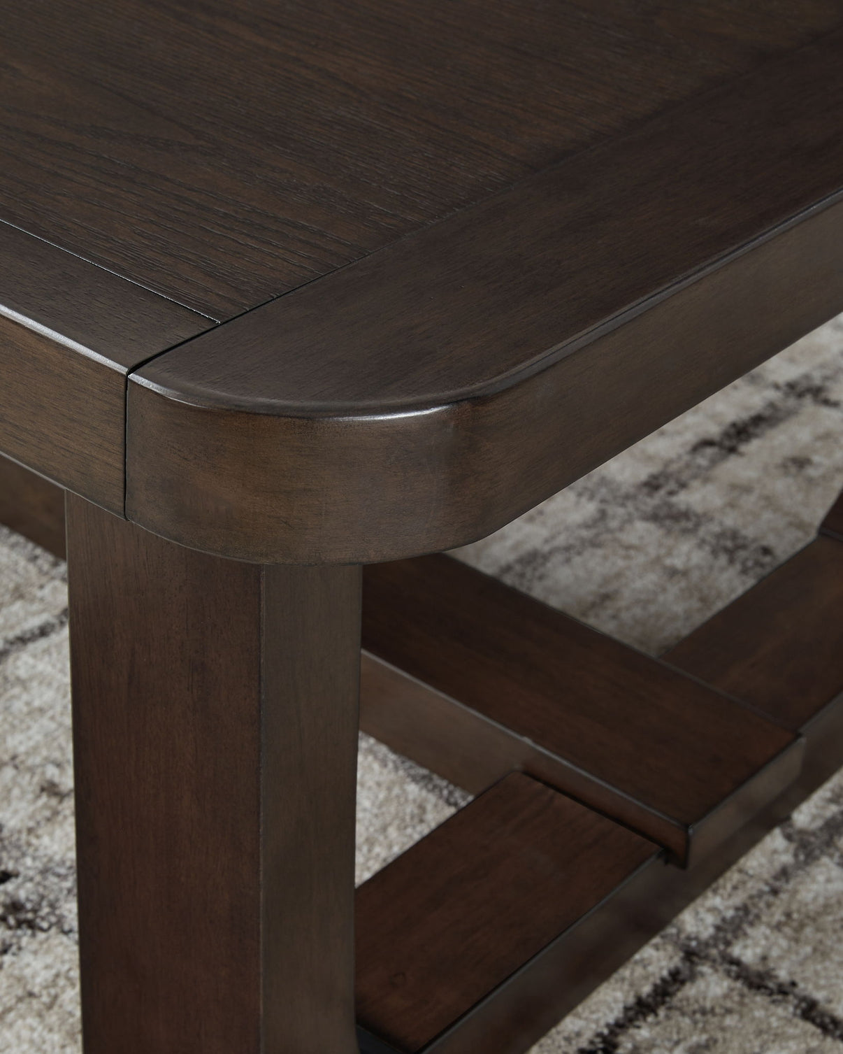 Breckington - Rectangular Cocktail Table - Dark Brown, alternate view 3 with solid wood