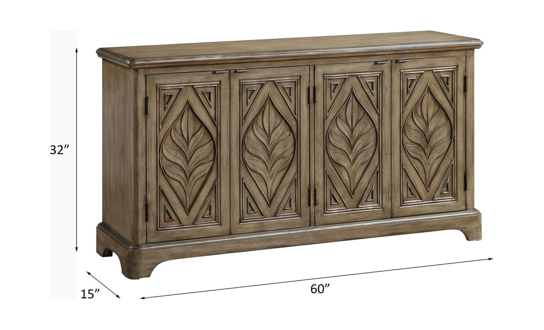 Orana - Console Cabinet - Oak, alternate view 2 with wood construction