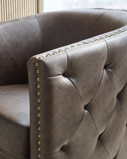 Brentlow - Swivel Accent Chair, alternate view 3 with faux leather