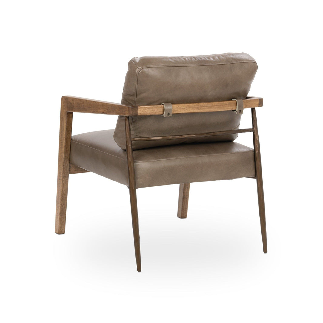 Julia - Accent Chair - Truffle Brown, alternate view 2 with top-grain leather