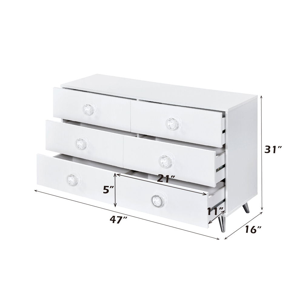 Perse - Dresser - White, alternate view 2 with metal