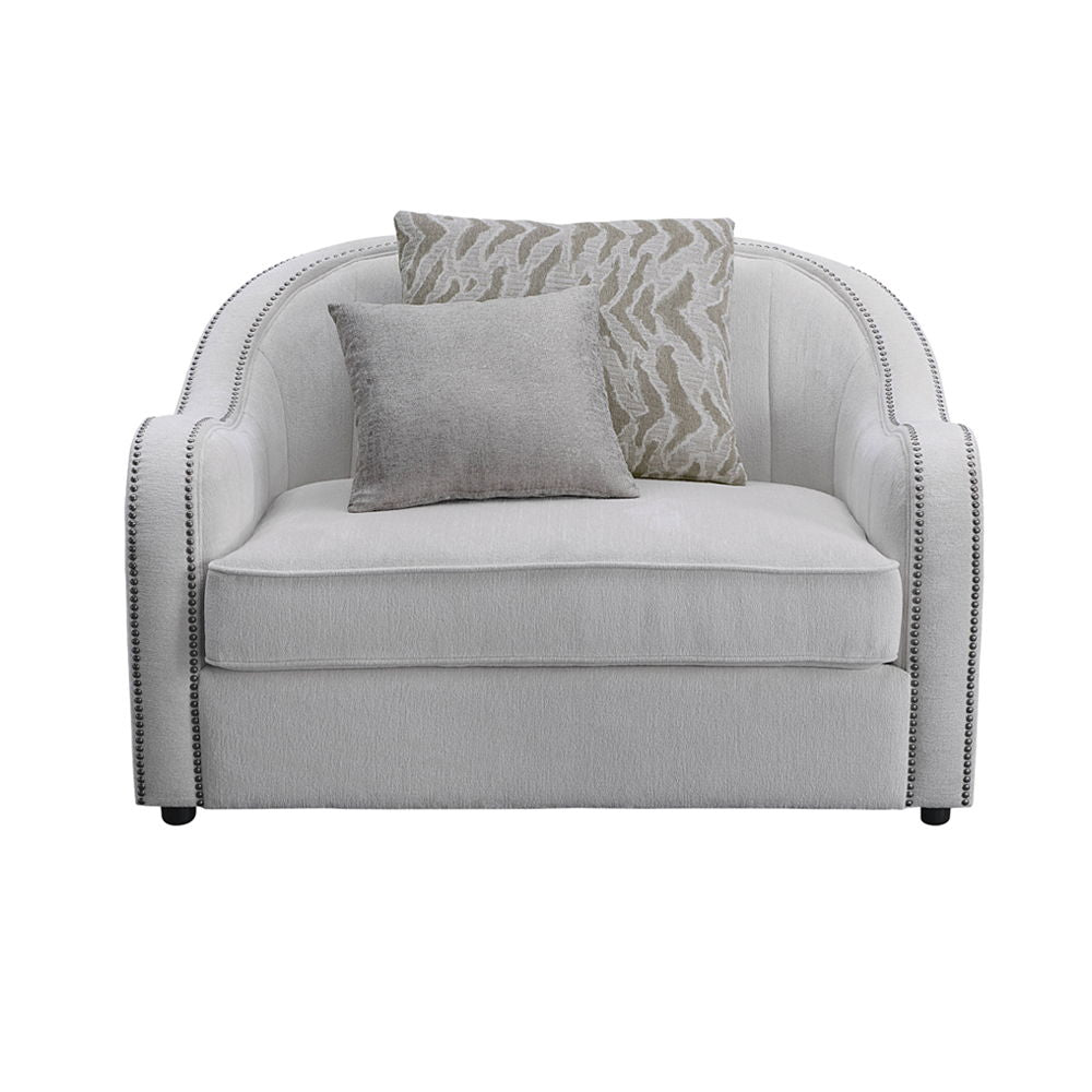 Mahler - Chair With 2 Pillows - Beige Linen, alternate view 2 with wood construction