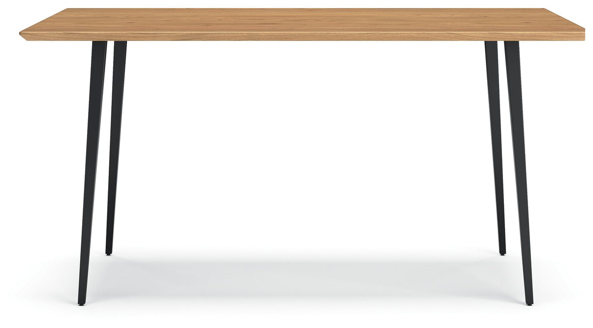 Gretlynn - Rectangular Dining Room Table - Black / Natural, alternate view 4 with wood construction