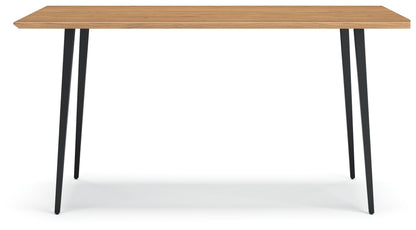 Gretlynn - Rectangular Dining Room Table - Black / Natural, alternate view 4 with wood construction