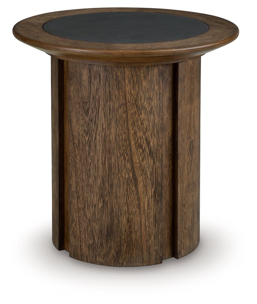Dontayne - Round Table, product view with wood construction