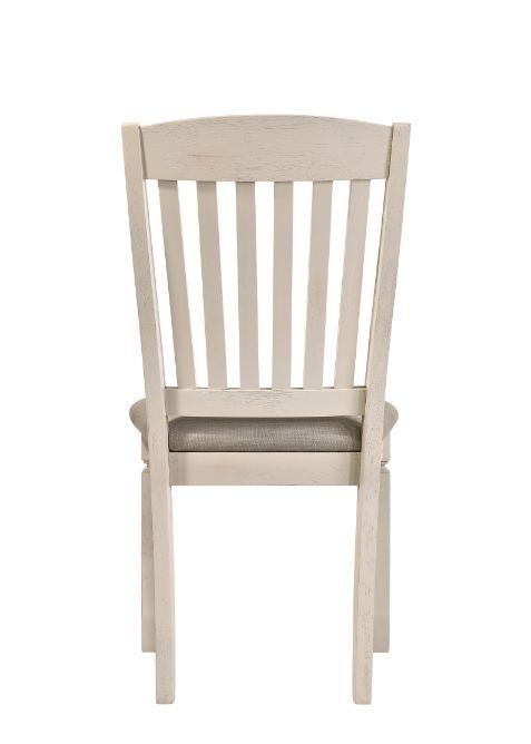 Fedele - Side Chair (Set of 2) - Tan Fabric & Cream, alternate view 2 with wood construction