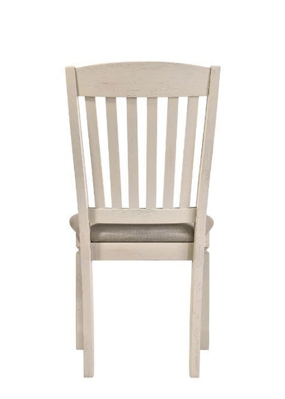 Fedele - Side Chair (Set of 2) - Tan Fabric & Cream, alternate view 2 with wood construction