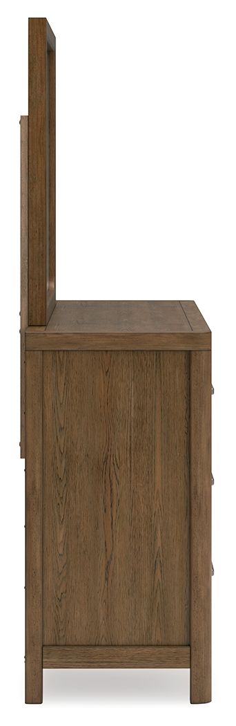 Cabalynn - Dresser And Mirror - Light Brown, alternate view 2 with wood construction